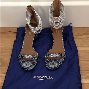 Aquazurra Strappy Block-Heeled Sandals